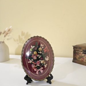 Tablou oval cu flori criogenate/conservate - casă & stil de viață - decorațiuni de casă - accesorii florale - buchete de flori - Artynos.ro