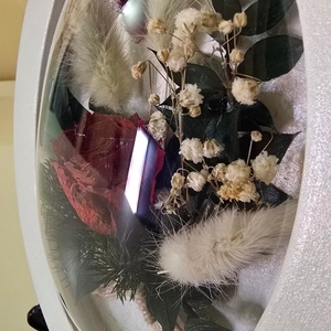 Tablou oval cu flori naturale conservate � eleganță în detalii - casă & stil de viață - decorațiuni de casă - decorațiuni de pereți - decorațiuni cu licheni - Artynos.ro