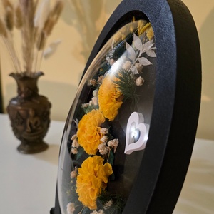 Tablou oval cu flori naturale conservate � eleganță în detalii - casă & stil de viață - decorațiuni de casă - accesorii florale - buchete de flori - Artynos.ro