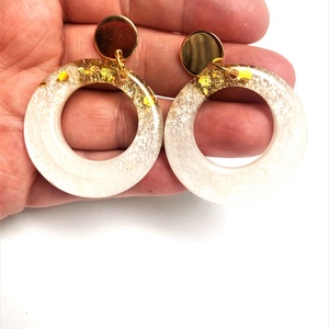 Cercei unicat din rasina -pentru mireasa - accesorii nuntă - bijuterii mireasă - cercei mireasă - Artynos.ro