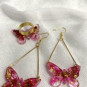 Set bijuterii handmade unicat - din rasina - accesorii nuntă - bijuterii mireasă - set bijuterii de mireasă - Artynos.ro