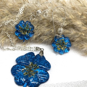 Set bijuterii handmade unicat din rasina si flori naturale, Bijuterii, Seturi de bijuterii, Confecționarea bijuteriilor, ARTYNOS