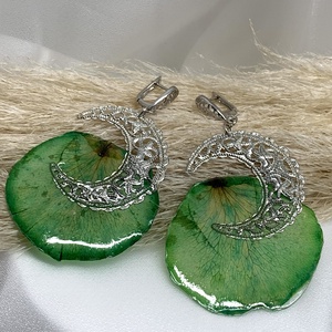 cercei handmade unicat din rasina si flori naturale 00776 - bijuterii - cercei - cercei agățați - Artynos.ro