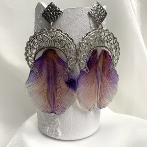 cercei handmade unicat din rasina si flori naturale 00778 - bijuterii - cercei - cercei agățați - Artynos.ro