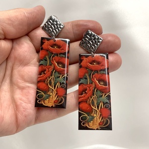  Set bijuterii handmade unicat din rasina - maci - bijuterii - seturi de bijuterii - Artynos.ro
