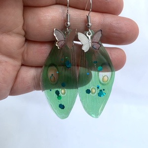 Cercei handmade unicat din rasina -pictati manual - Artynos.ro