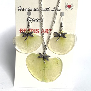 Set bijuterii handmade unicat din rasina si orhidee naturale - accesorii nuntă - bijuterii mireasă - set bijuterii de mireasă - Artynos.ro
