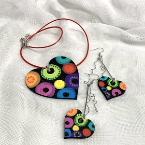 Set bijuterii handmade unicat -pictat manual, Bijuterii, Seturi de bijuterii, Confecționarea bijuteriilor, Pictură, ARTYNOS