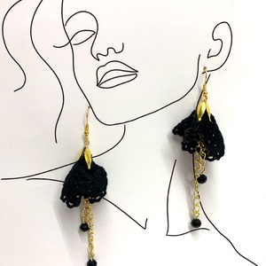 Cercei handmade din dantela - Artynos.ro