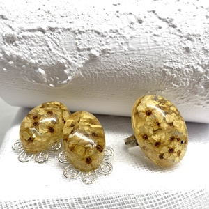 Set bijuterii handmade unicat - din rasina si flori naturale , Accesorii nuntă, Bijuterii mireasă, Set bijuterii de mireasă, Confecționarea bijuteriilor, ARTYNOS