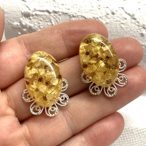 Set bijuterii handmade unicat - din rasina si flori naturale  - accesorii nuntă - bijuterii mireasă - set bijuterii de mireasă - Artynos.ro