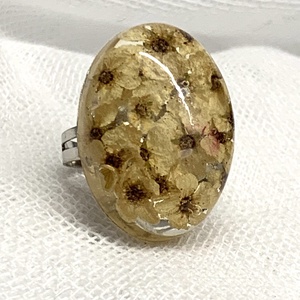 Inel reglabil handmade unicat - din rasina si flori naturale 00771 - bijuterii - inele - inele de statement - Artynos.ro
