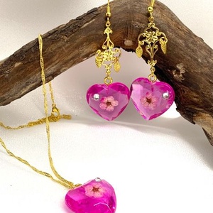 Set bijuterii handmade unicat din rasina si flori naturale, Bijuterii, Seturi de bijuterii, Confecționarea bijuteriilor, ARTYNOS
