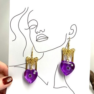 set bijuterii handmade unicat din rasina si flori naturale - bijuterii - seturi de bijuterii - Artynos.ro
