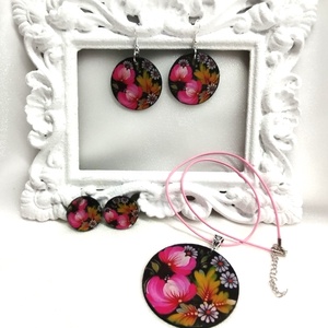Set bijuterii handmade unicat, Bijuterii, Seturi de bijuterii, Confecționarea bijuteriilor, Decoupage, transfer și tehnici șervețel, ARTYNOS