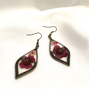 cercei handmade unicat din rasina si flori naturale, Bijuterii, Cercei, Cercei agățați, Confecționarea bijuteriilor, ARTYNOS