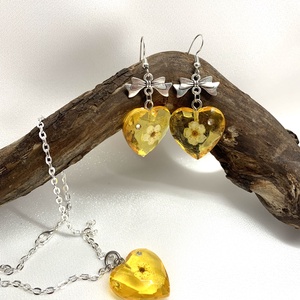 set bijuterii handmade unicat din rasina si flori naturale - Artynos.ro