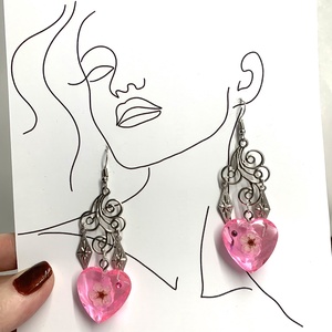 set bijuterii handmade unicat din rasina si flori naturale - accesorii nuntă - bijuterii mireasă - set bijuterii de mireasă - Artynos.ro