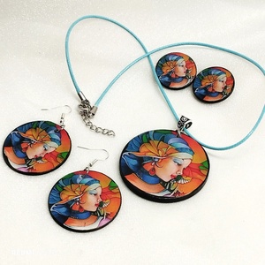 Set bijuterii handmade, Bijuterii, Seturi de bijuterii, Confecționarea bijuteriilor, Decoupage, transfer și tehnici șervețel, ARTYNOS