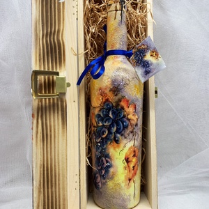 Set cadou-Cutie lemn +sticla de vin - casă & stil de viață - set de cadou - Artynos.ro