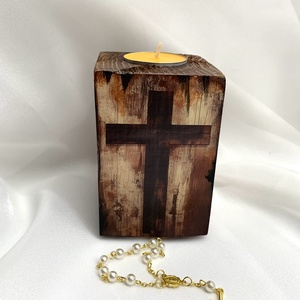 Set handmde unicat -icoana cu lumanare - casă & stil de viață - obiecte religioase și de devoțiune - binecuvântarea casei - Artynos.ro