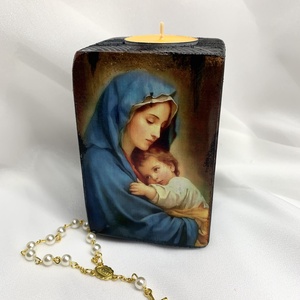Set handmde unicat -icoana cu lumanare - casă & stil de viață - obiecte religioase și de devoțiune - binecuvântarea casei - Artynos.ro