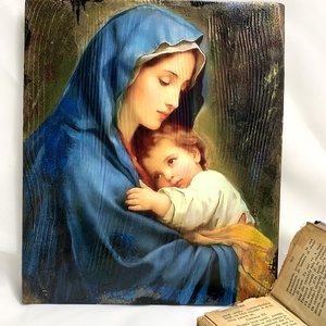 Set handmde unicat -icoana cu lumanare - casă & stil de viață - obiecte religioase și de devoțiune - binecuvântarea casei - Artynos.ro