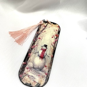 Semn de carte din lemn, decorat manual, Cărți și creații cu tematică muzicală, cadouri, Semn de carte, Decoupage, transfer și tehnici șervețel, ARTYNOS