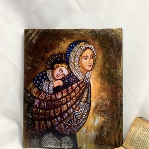 Set handmde unicat -icoana cu lumanare - casă & stil de viață - obiecte religioase și de devoțiune - binecuvântarea casei - Artynos.ro