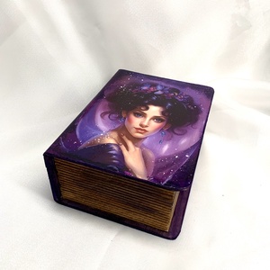 Cutie lemn- caseta de bijuterii decorata manual, Bijuterii, Suporturi bijuterii și cutie bijuterii, Cutii de bijuterii, Decoupage, transfer și tehnici șervețel, Pictură, ARTYNOS