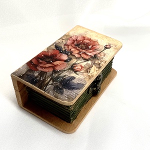 Cutie lemn- caseta de bijuterii decorata manual, Bijuterii, Suporturi bijuterii și cutie bijuterii, Cutii de bijuterii, Decoupage, transfer și tehnici șervețel, Pictură, ARTYNOS