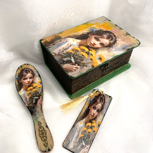 set cadou handmade unicat pentru femei, Casă & Stil de viață, Set de cadou, Decoupage, transfer și tehnici șervețel, Pictură, ARTYNOS