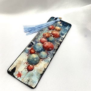 Semn de carte din lemn, decorat manual 00028, Cărți și creații cu tematică muzicală, cadouri, Semn de carte, Decoupage, transfer și tehnici șervețel, ARTYNOS