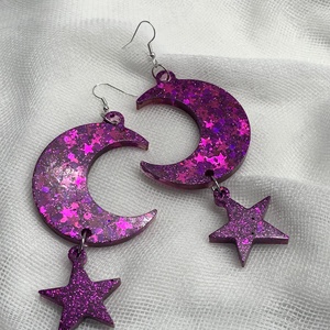 Cercei handmade unicat din rasina  00041 - bijuterii - cercei - cercei agățați - Artynos.ro