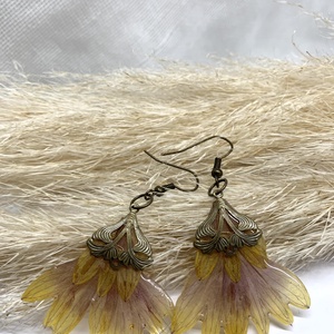 cercei handmade unicat din rasina si flori naturale  00050 - Artynos.ro