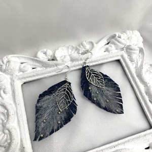 Cercei handmade unicat din denim albastru 00076, Bijuterii, Cercei, Cercei drop, Confecționarea bijuteriilor, ARTYNOS