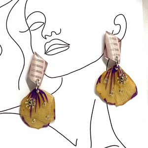 cercei handmade unicat din rasina si flori naturale  00081 - Artynos.ro
