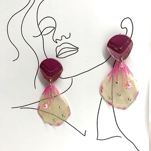 cercei handmade unicat din rasina si flori naturale 00084 , Bijuterii, Cercei, Cercei drop, Confecționarea bijuteriilor, ARTYNOS