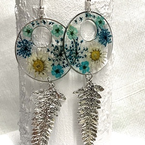  cercei handmade unicat din rasina si flori naturale 00088 - Artynos.ro