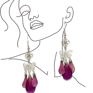 cercei handmade unicat din rasina si flori naturale 00092, Bijuterii, Cercei, Cercei drop, Confecționarea bijuteriilor, ARTYNOS