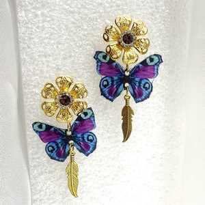 cercei handmade unicat -model fluturi 00100  - bijuterii - cercei - cercei drop - Artynos.ro