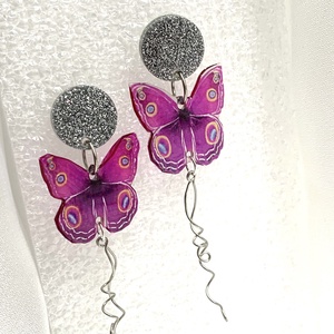 cercei handmade unicat -model fluturi 00102, Bijuterii, Cercei, Cercei drop, Confecționarea bijuteriilor, ARTYNOS