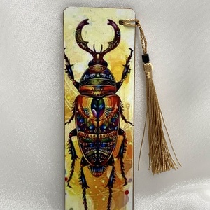 Semn de carte din lemn, decorat manual 00108 , Cărți și creații cu tematică muzicală, cadouri, Semn de carte, Decoupage, transfer și tehnici șervețel, ARTYNOS