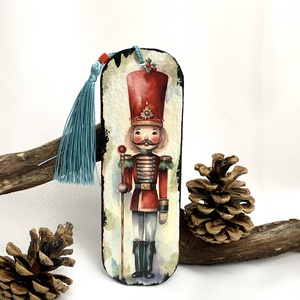 Semn de carte din lemn, decorat manual 00110, Cărți și creații cu tematică muzicală, cadouri, Semn de carte, Decoupage, transfer și tehnici șervețel, ARTYNOS