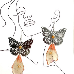 cercei handmade unicat din rasina si flori naturale 00113, Bijuterii, Cercei, Cercei drop, Confecționarea bijuteriilor, ARTYNOS