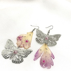 cercei handmade unicat din rasina si flori naturale 00114 - bijuterii - cercei - cercei drop - Artynos.ro