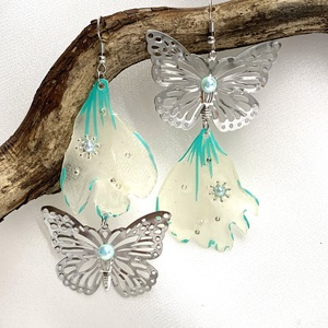 cercei handmade unicat din rasina si flori naturale 00115 - Artynos.ro