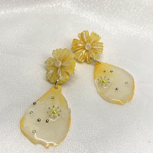 cercei handmade unicat din rasina si flori naturale 00117 -  - Artynos.ro