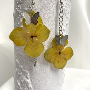 cercei handmade unicat din rasina si flori naturale 00122 -  - Artynos.ro
