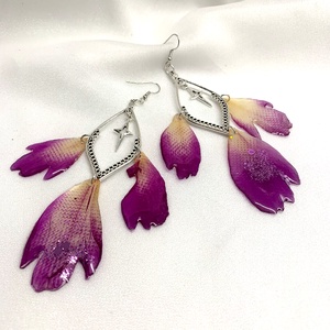 cercei handmade unicat din rasina si flori naturale 00128 -  - Artynos.ro